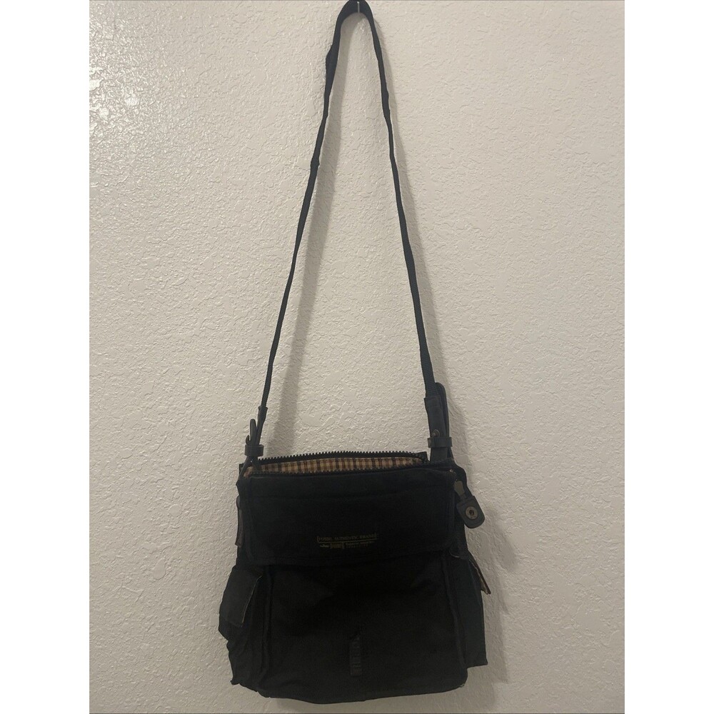 Fossil Black Fabric Shoulder Crossbody Bag Handbag Purse Lagenlook Preppy